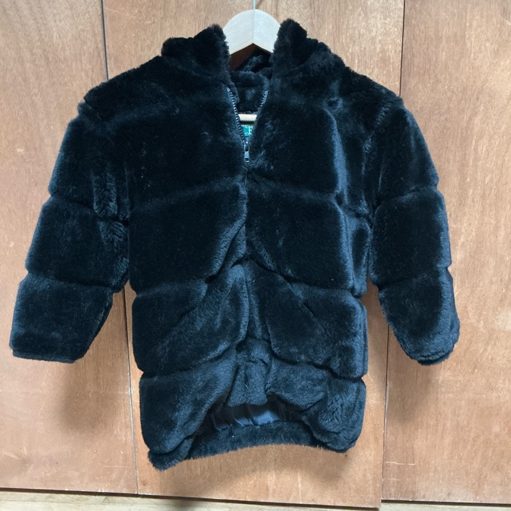 The Children's Place Black Faux Fur Puffer Jacket